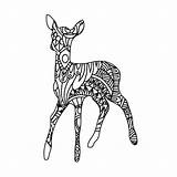 Mandala Coloring Deer Pages Bambi Animal Mandalas Patterns sketch template