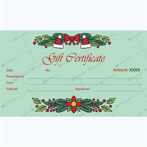 christmas gift voucher template word