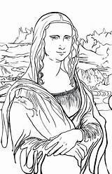 Leonardo Da Vinci Lisa Mona Coloring Pages Printable Getcolorings Color Getdrawings sketch template