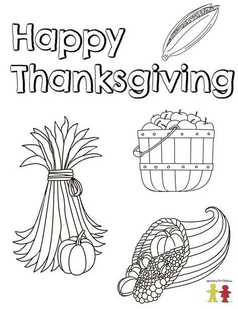 thanksgiving coloring pages  printable  kids