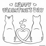 Valentin Amoureux Valentines Joyeuse Chats Cat Victorious Gratuit Imprimé Vector sketch template