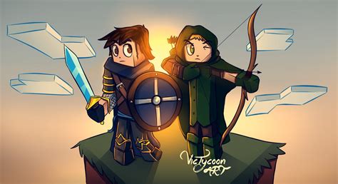 Minecraft Wallpaper Warrior And Archer By Victycoon On