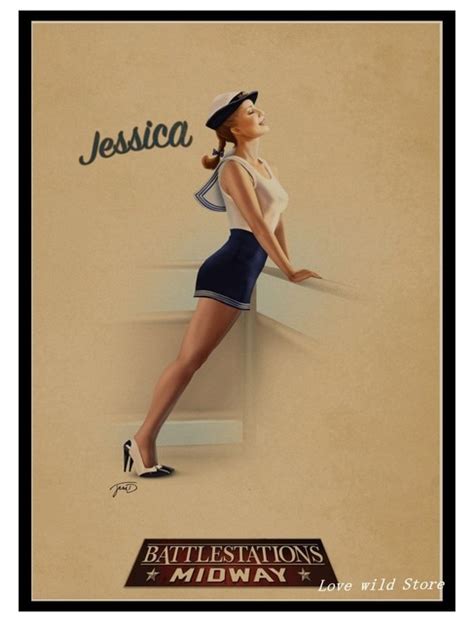 retro poster world war ii sexy pin up girl poster military bar cafe