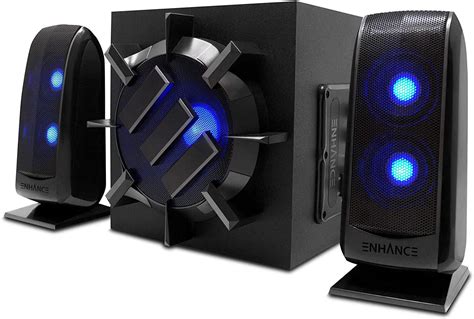 enhance  computer speaker system  powered subwoofer  peak led satellite speakers ac