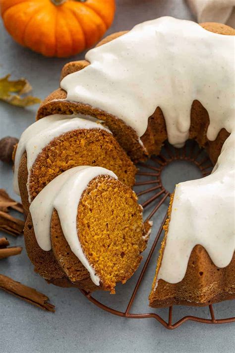 pumpkin bundt cake  cream cheese frosting  baking addiction