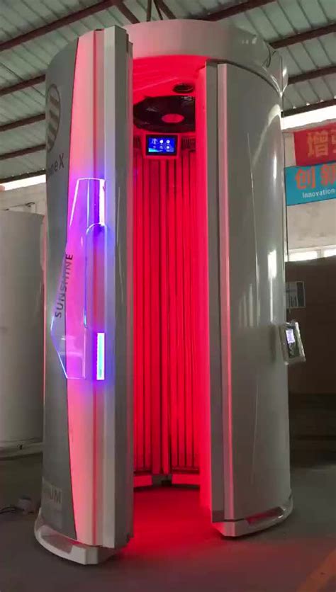 sun tanning booth with collagen tubes combined tanning and collagen