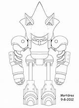 Sonic Mecha Metal Robot Coloring Template Mechanical sketch template