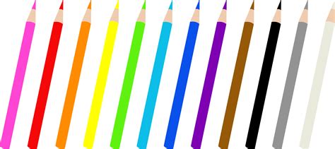 set  twelve colored pencils  clip art