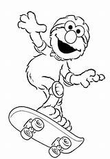 Toddlers Elmo Procoloring Odysseus Getdrawings Kidsdrawing Skate Skateboard sketch template
