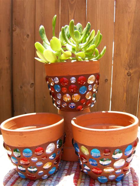diy flower pots cheap  neat solution  gardening mosaic pots