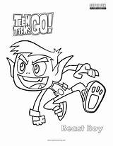 Titans Teen Go Coloring Boy Beast Super sketch template
