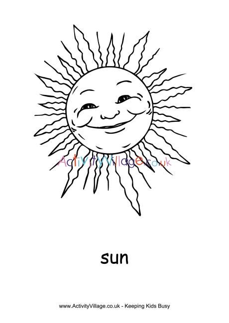 sun colouring page