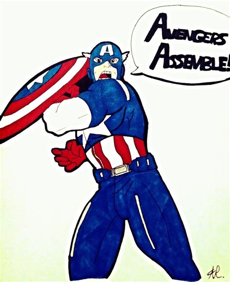 The Avengers Captain America Avengers Assemble By Lady