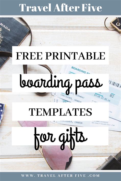 boarding pass templates  gifts travel