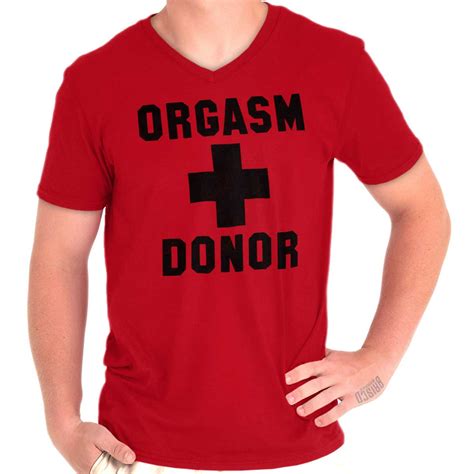 orgasm donor funny lifeguard novelty t mens v neck short sleeve t