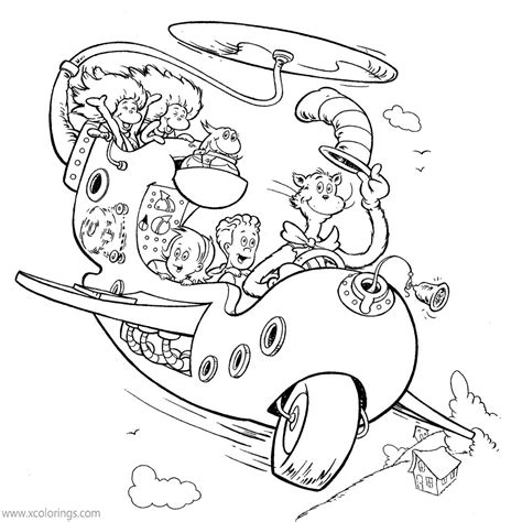 cat   hat characters coloring pages xcoloringscom