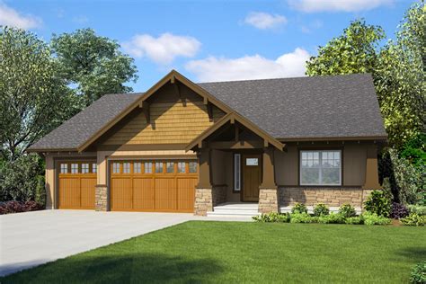 craftsman ranch home plan   master suites  architectural designs house plans