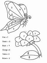 Butterfly Color Numbers sketch template