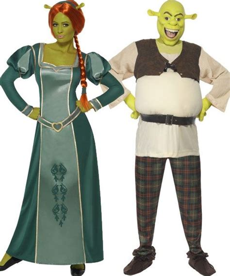 Couples Shrek And Fiona Costumes Fancy Dress Delivered Crafts