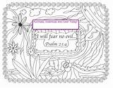 Psalm Coloring Scripture Downloadable Fear sketch template