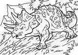 Triceratops Coloring Dinosaur Bande Vecteur Reptile Ducation Prehistoric Dinossauro Colorironline Enojado sketch template