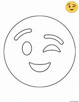 Emoji Coloring Wink Twitter Pages Printable Coloriage Book sketch template