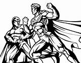 Fighting Hero Villain Coloring Heroes Coloringcrew Book sketch template