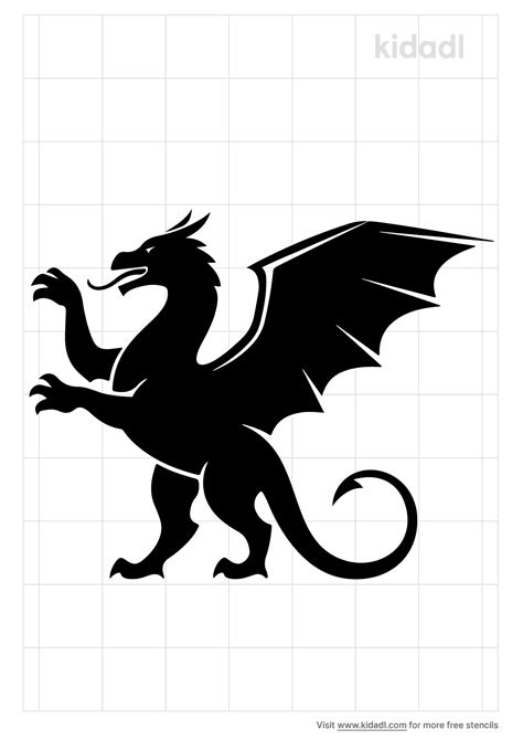 dragon stencil stencil printables kidadl