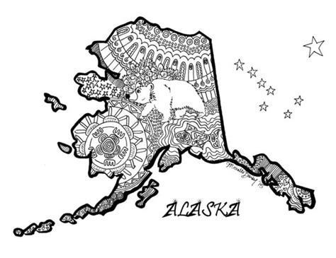 alaska map colouring page