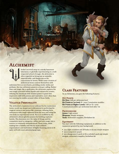 Dnd 5e Homebrew — Alchemist Class By Newti