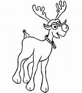 Reindeer Rudolph Coloring Red Nosed Color Drawing Kids Pages Face Antlers Getdrawings sketch template