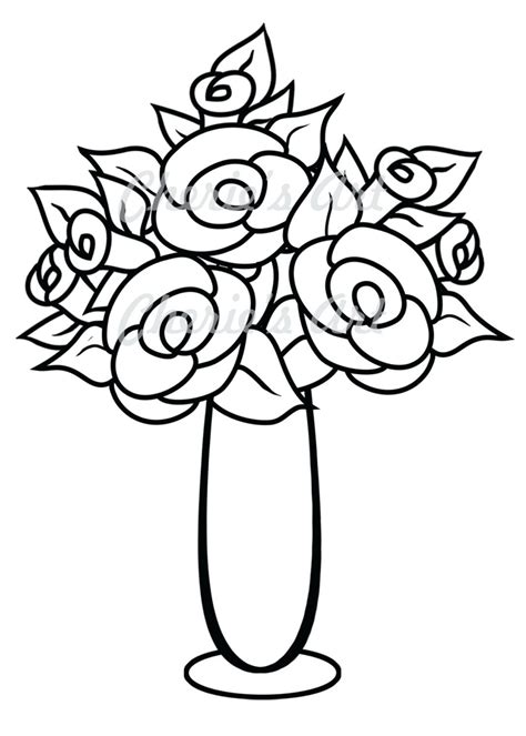 step  step rose flower vase drawing   draw  rose