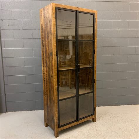 metal  wood cabinet  glass doors nadeau nashville