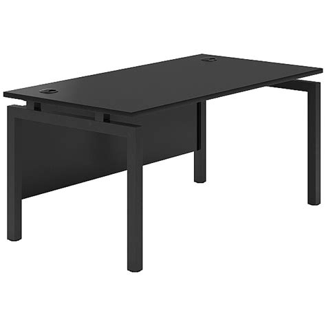 noir  leg rectangular bench desk  double fixed pedestals cheap