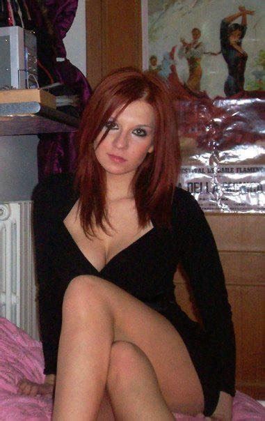 Sexy Leggy Redhead Chick In Short Tight Black Mini Kar0
