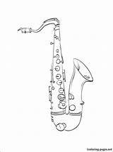 Saxophone Coloring Pages Printable Musical Instruments Color Instrument Getcolorings sketch template