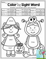 Coloring Sight Word Grade Pages 1st Words Color Activity Halloween Second Worksheet Children Kids Fun Learning Activities Printables Choose Board sketch template