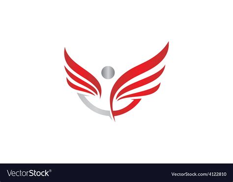people success wing fly logo royalty  vector image