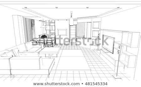 house interior sketch  illustration house interior sketch