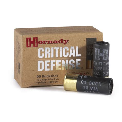 hornady critical defense  gauge   shells  buckshot  rounds   gauge