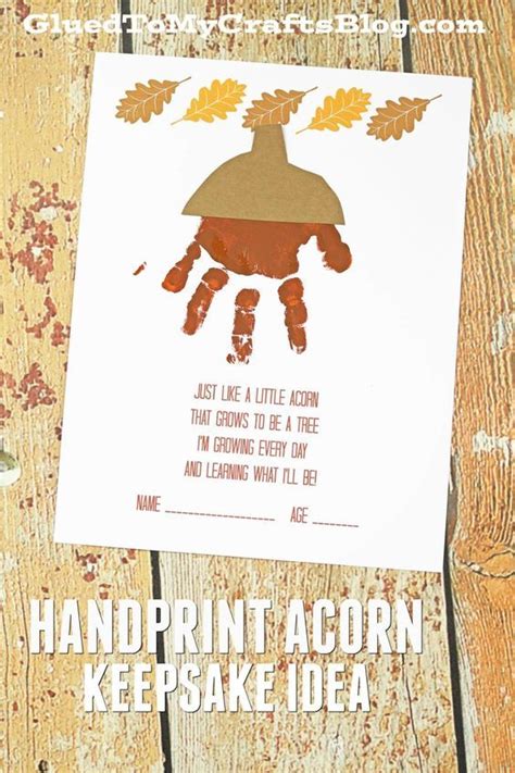 handprint acorn poem  printable  daycare crafts classroom
