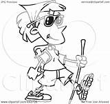 Hiking Cartoon Lady Outline Illustration Royalty Toonaday Rf Clip Ron Leishman Regarding Notes sketch template