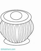 Tabla Coloring Pages Sketch Kids Colouring Kidsfront Instruments Indian Printable Maestros sketch template