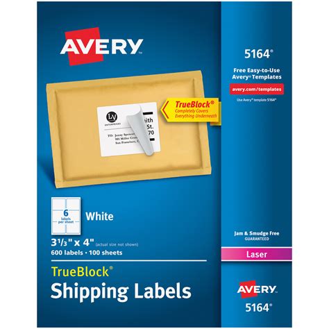 avery      white shipping labels box