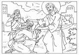 Jesus Coloring Heals Pages Large sketch template