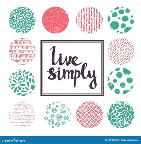 hand drawn calligraphic vector quote  color circles stock vector illustration  freedom