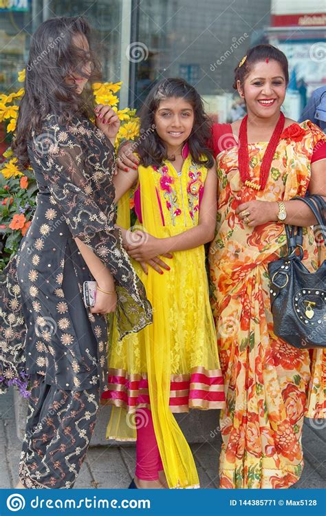 Portrait Of Three Brightly Dressed Beautiful Indian Women