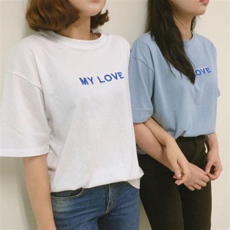 i want these shirts cute ulzzang couple girls in love