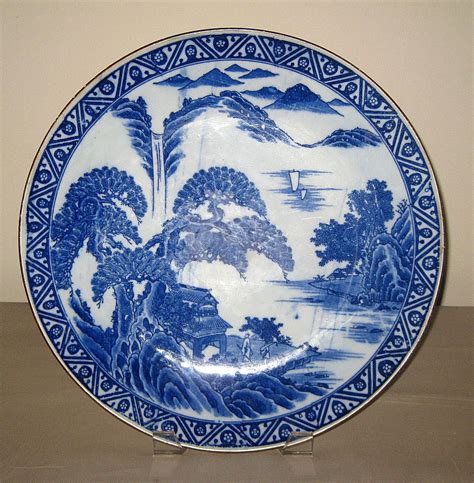 chinese blue white porcelain plate  dynastycollections  ruby lane