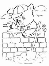 Pigs Little Three Coloring Pages Color Print sketch template